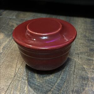 EMILE HENRY Red Butter Keeper Pot Bell Crock 16.10 France 7 oz Stoneware